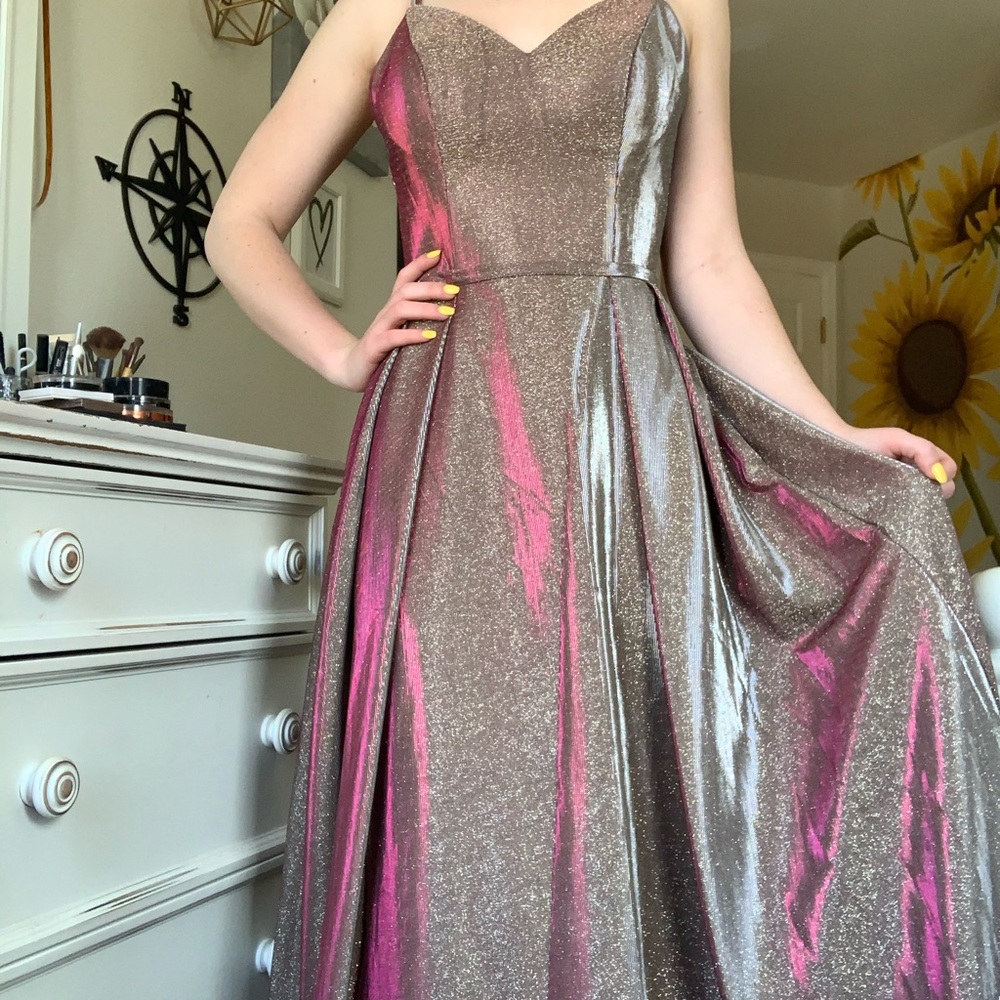 Metallic Gold Prom Dress